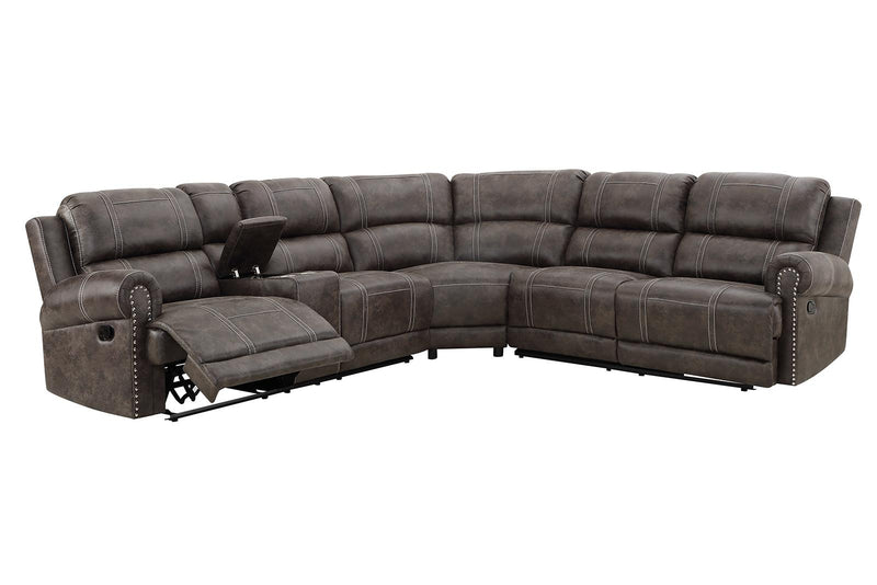 Calhoun 3pc Reclining Sectional in Walnut