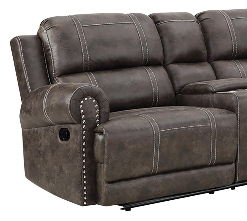 Calhoun 3pc Reclining Sectional in Walnut