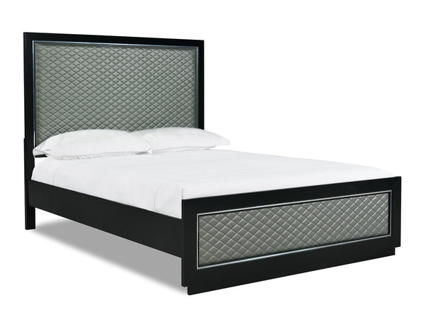 New Classic Furniture Luxor King Panel Bed in Black/Silver
