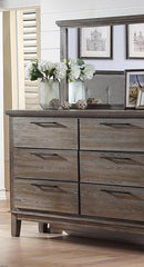 New Classic Furniture Cagney 6 Drawer Dresser in Vintage Gray