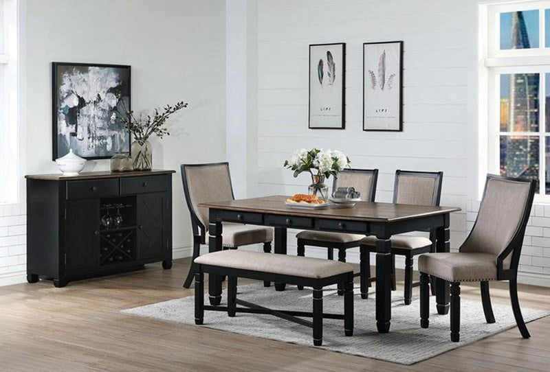 New Classic Furniture Prairie Point Dining Bench in Black
