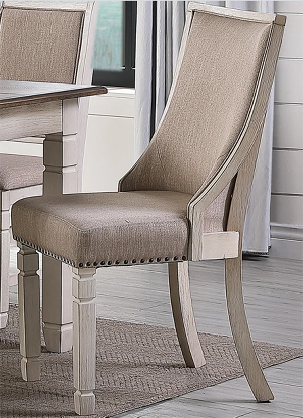 New Classic Furniture Prairie Point Upholstered Arm Chair in White (Set of 2) image