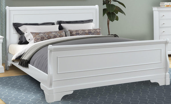 New Classic Furniture Versaille King Sleigh Bed in White