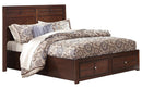 New Classic Kensington King Low Profile Bed with Storage Footboard in Burnished Cherry
