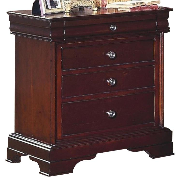 Versaille 4 Drawer Night Stand in Bordeaux