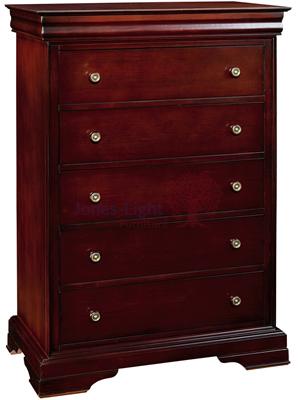 Versaille 5 Drawer Lift Top Chest in Bordeaux
