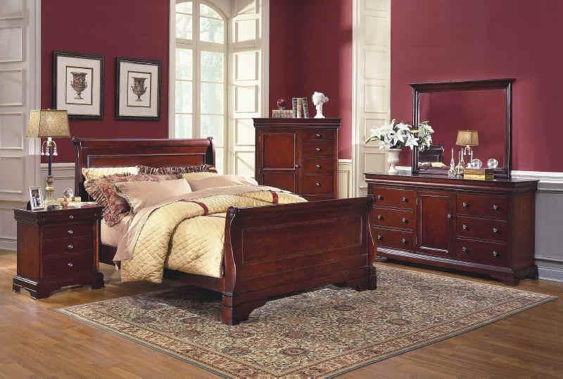 Versaille 4 Drawer Night Stand in Bordeaux