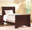 New Classic Versaille Youth Full Sleigh Bed in Bordeaux