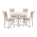 AMY 5PC ROUND DINING SET- BISQUE