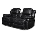 FLYNN CONSOLE LOVESEAT W/ READING LIGHT- BLACK