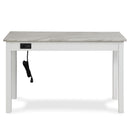 CELESTE DESK W/WHITE/GRAY FAUX MARBLE TOP-WHITE BASE