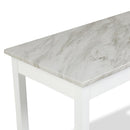 CELESTE DESK W/WHITE/GRAY FAUX MARBLE TOP-WHITE BASE