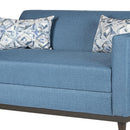 AIDEN LOVESEAT W/2 THROW PILLOWS-BLUE