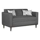 AIDEN LOVESEAT W/2 THROW PILLOWS-SILVER GRAY