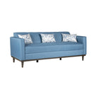 AIDEN SOFA W/3 THROW PILLOWS-BLUE