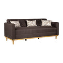 AIDEN SOFA W/3 THROW PILLOWS-CHOCOLATE