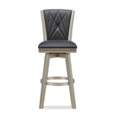 BERKELY 30" SWIVEL BAR STOOL-BLACK/PLATINUM