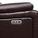CICERO CONSOLE LOVESEAT W/ PWR FR & HR-BROWN