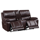 CICERO CONSOLE LOVESEAT W/ PWR FR & HR-BROWN