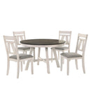 MAISIE ROUND TABLE-WHITE/BROWN