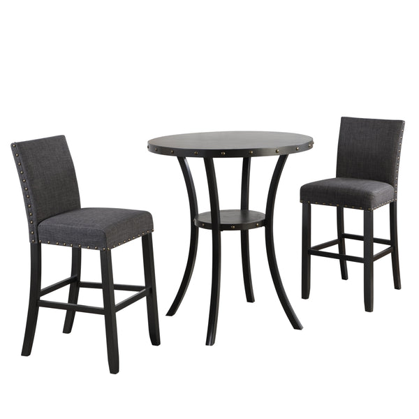 CRISPIN 36" ROUND BAR TABLE-SMOKE
