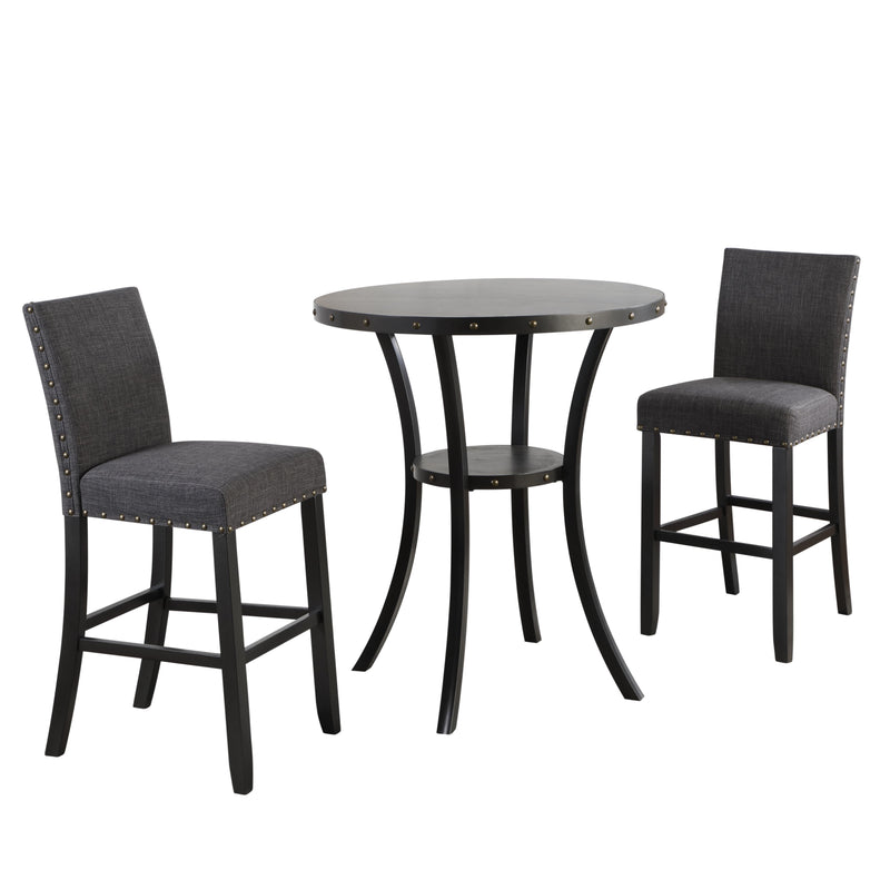 CRISPIN 36" ROUND BAR TABLE-SMOKE