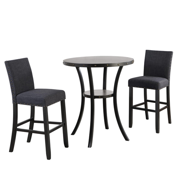 CRISPIN 36" ROUND BAR TABLE-GRAY