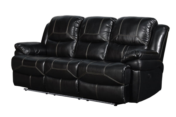 FLYNN SOFA W/LIGHTED BASE & PWR FR-BLACK