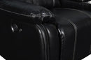 FUSION CONSOLE LOVESEAT W/SPEAKER & PWR FTRST-EBONY