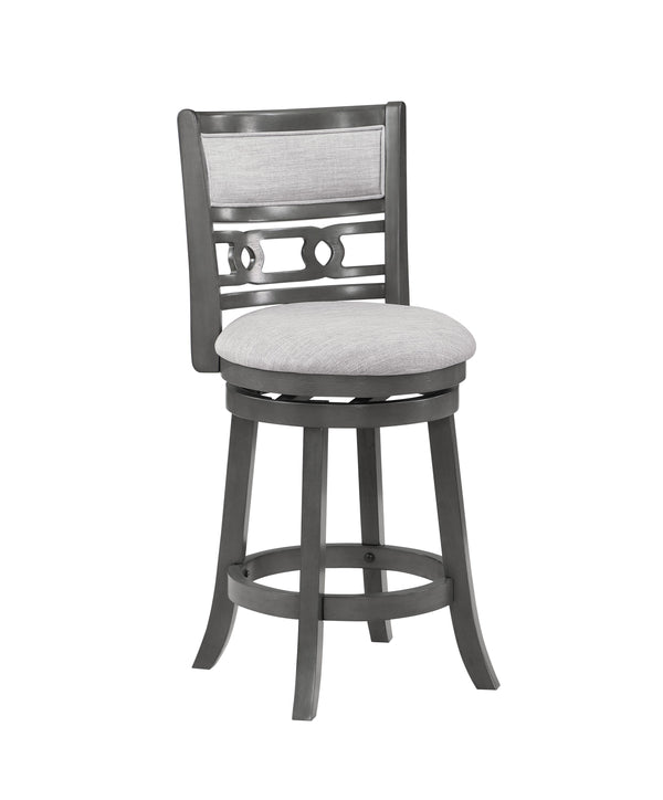 GIA 29" SWIVEL BARSTOOL-GRAY W/GRAY FABRIC SEAT