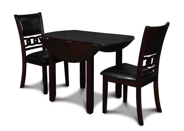 GIA 42" DINING DROP LEAF TABLE W/2 CHAIRS-EBONY