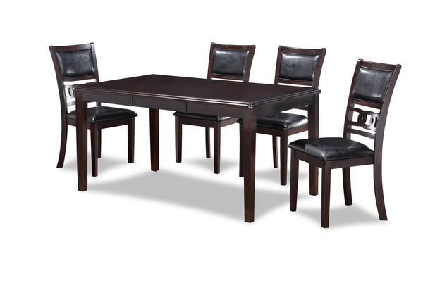 GIA 60" DINING TABLE+CHAIRS (5 PCS/CTN) -EBONY