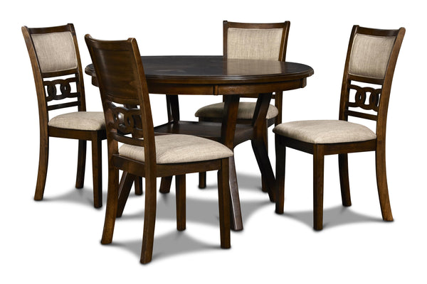GIA ROUND DINING 5 PC SET - CHERRY