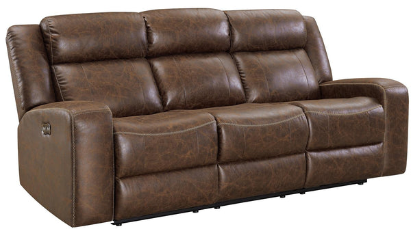 New Classic Furniture Atticus Dual Recliner Sofa with Power Footrest in Mocha image