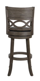 Manchester 29" Bar Stool W/Black Pu Cushions-Gray