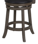 Manchester 24" Counter Stool W/Black Pu Cushions-Gray