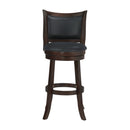 Bristol 29" Bar Stool W/Black Pu Cushions-Dk Brown