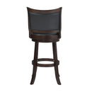 Bristol 29" Bar Stool W/Black Pu Cushions-Dk Brown