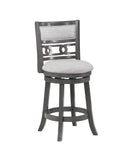Gia 24" Swivel Counter Stool-Gray W/Gray Fabric Seat