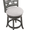 Gia 24" Swivel Counter Stool-Gray W/Gray Fabric Seat