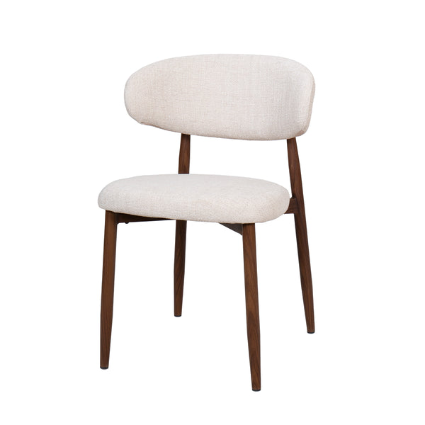 Royce Side Chair W/ Walnut Metal Frame -Beige (2 Per Carton)