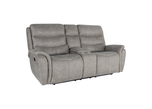 Kamari Console Loveseat W/ Dual Recliners-Gray