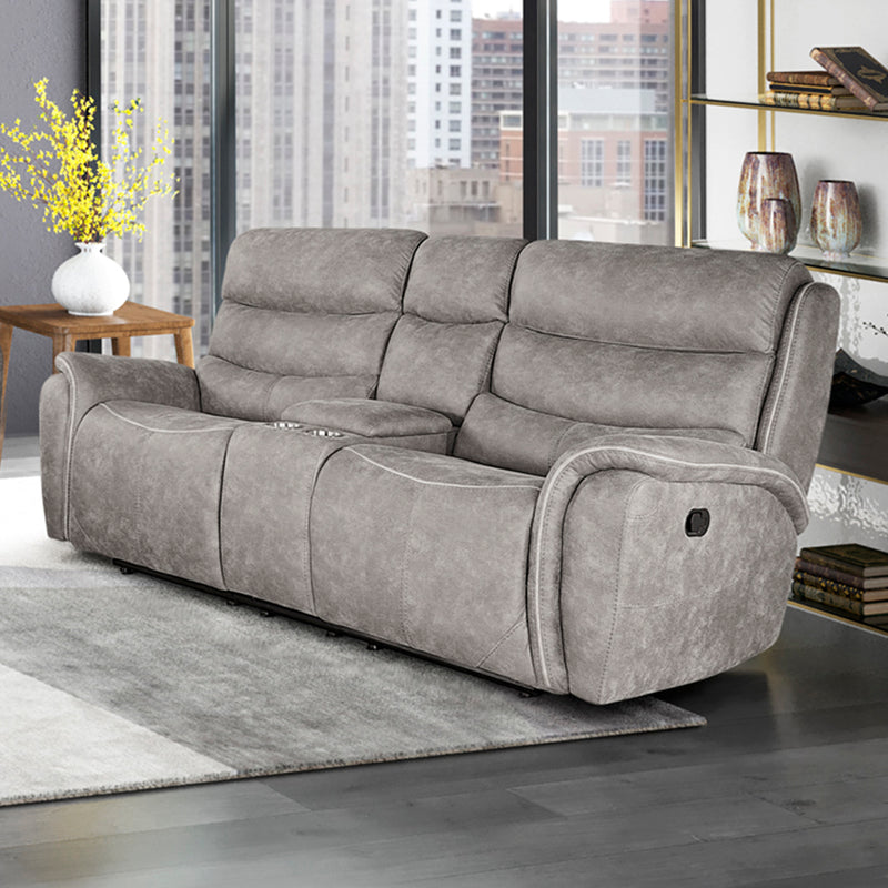 Kamari Console Loveseat W/ Dual Recliners-Gray