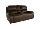 Brookings Console Loveseat W/ Dual Recliners-Brown