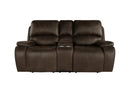 Brookings Console Loveseat W/ Dual Recliners-Brown