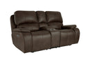 Brookings Console Loveseat W/Pwr Hr & Fr-Brown