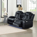 Orion Ii Console Loveseat W/ Pwr Fr & Hr-Black