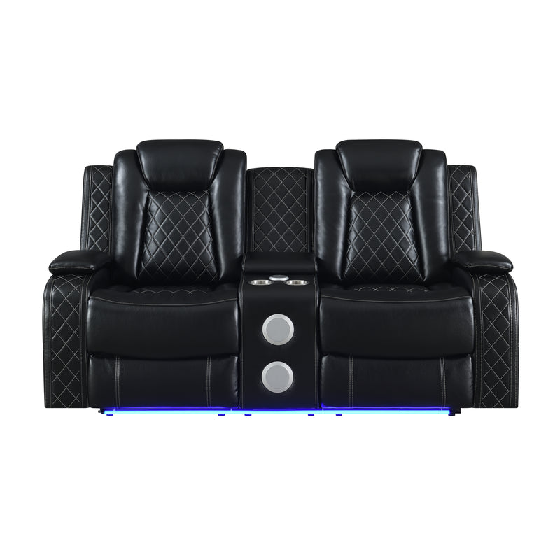 Orion Ii Console Loveseat W/ Pwr Fr & Hr-Black
