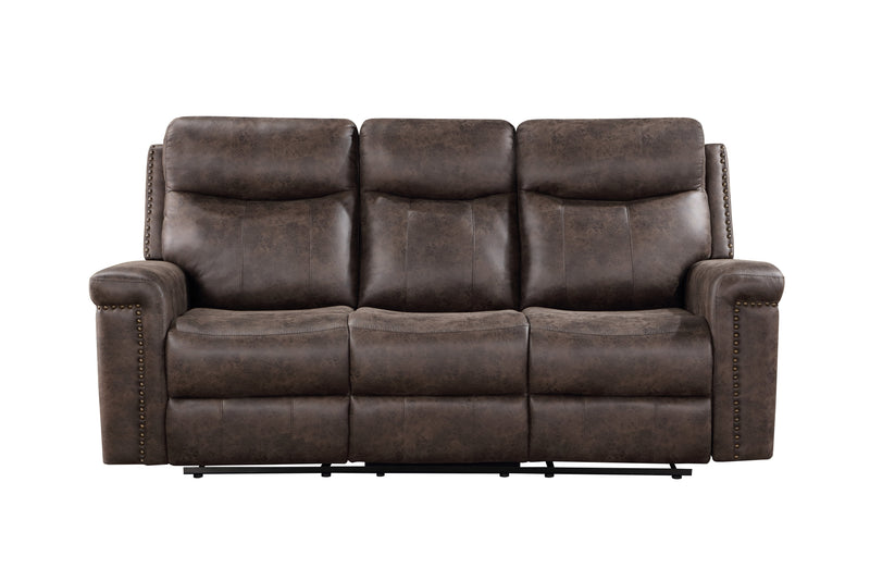 Quade Sofa W/Dual Recliner-Mocha