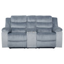 Willow Console Loveseat W/ Dual Recliners-Gray